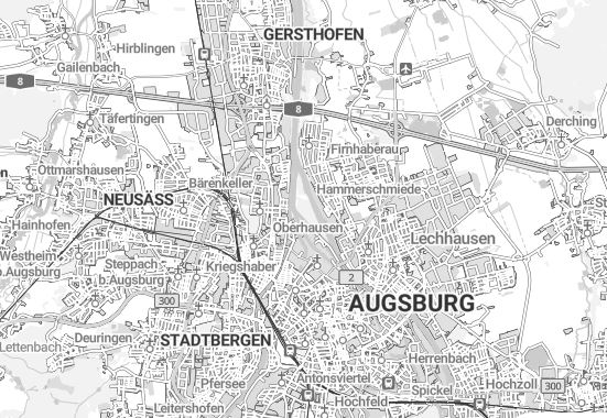 Augsburg Übersicht mit A8